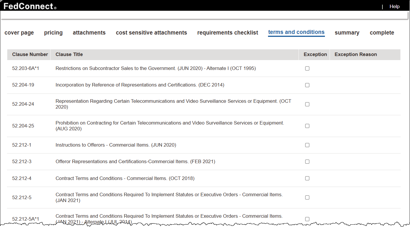 Terms and Conditions Page